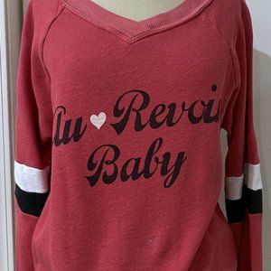 Wildfox Sweatshirt XS Au Revoir Baby Red Sweater Top